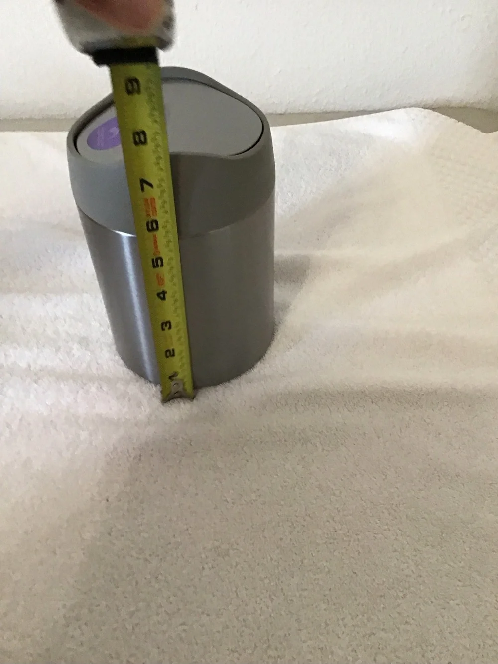 Simplehuman Stainless Steel Touch Trash Can with Purple Accent